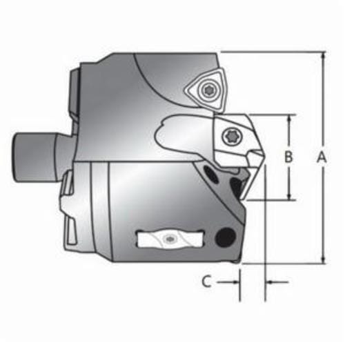 Allied Machine & Engineering V7029S-74 70 Series Metric Drill Head With Internal Through Coolant Channel, Insert Pilot, 74 mm Dia Max Drill, 1-7/32 in Dia Pilot Drill, 2 Non-Pilot Inserts